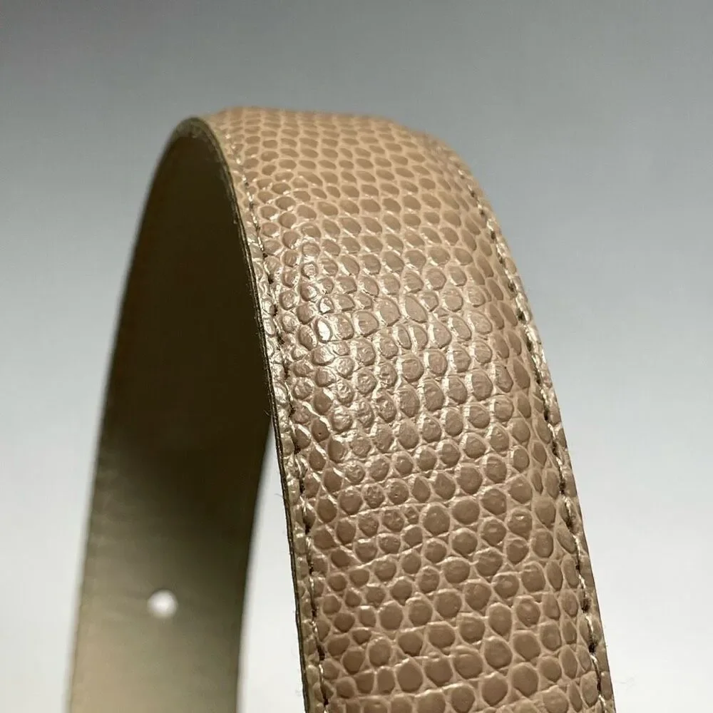Vintage TAIL‎ Pebble Leather Belt Medium Beige Tan Retro Mid Century 29-32